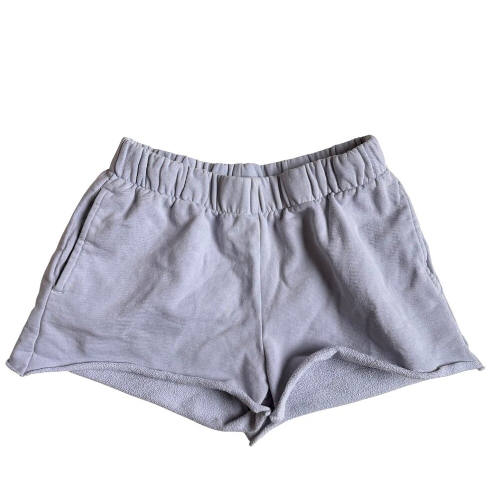 Brandy Melville Raw Hem Sweatshorts (Light Blue) - One Size